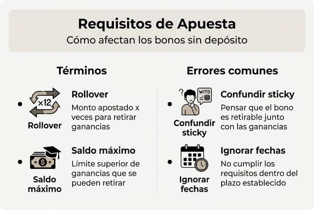 Infografía: Claves sobre los requisitos de apuesta y los errores más frecuentes