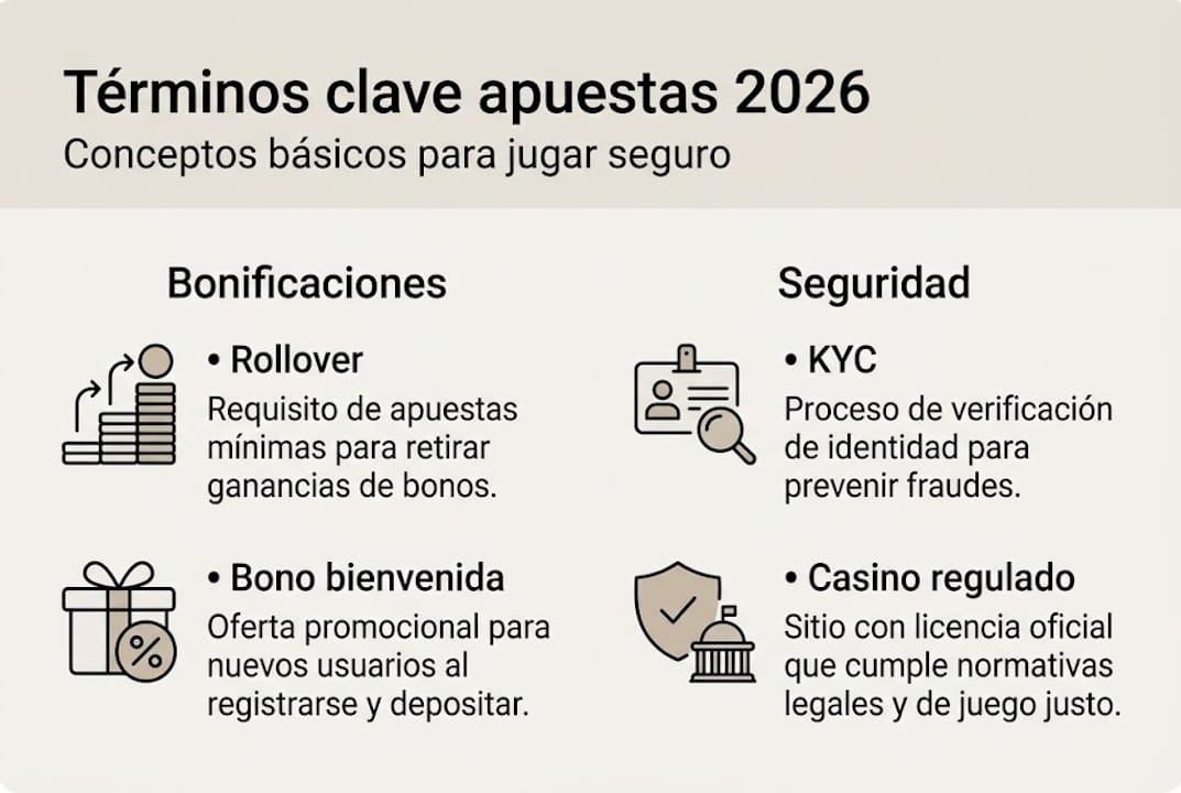 Guía visual con los conceptos más importantes de las apuestas online
