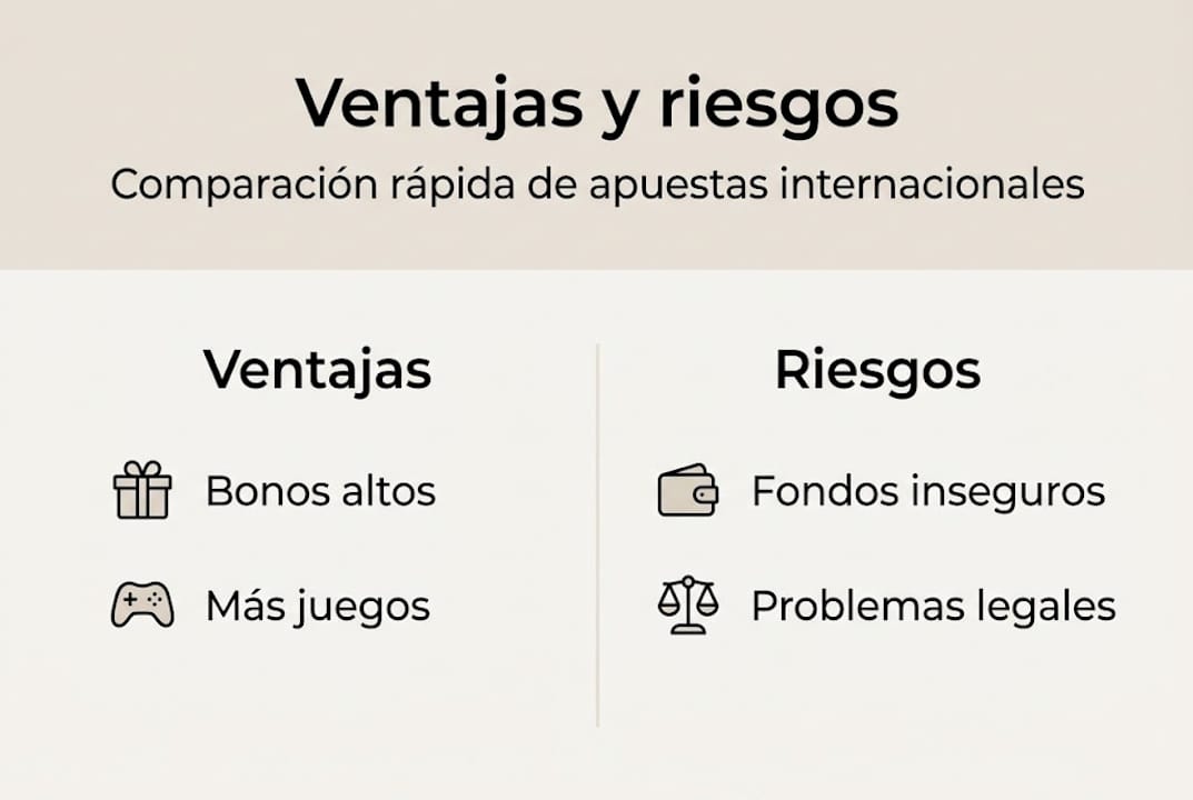 Infografía: beneficios y precauciones al apostar en casas de juego internacionales
