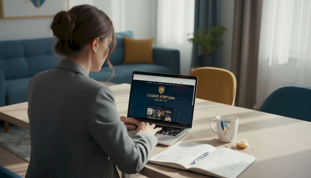 Mujer revisando si el casino online cuenta con licencia