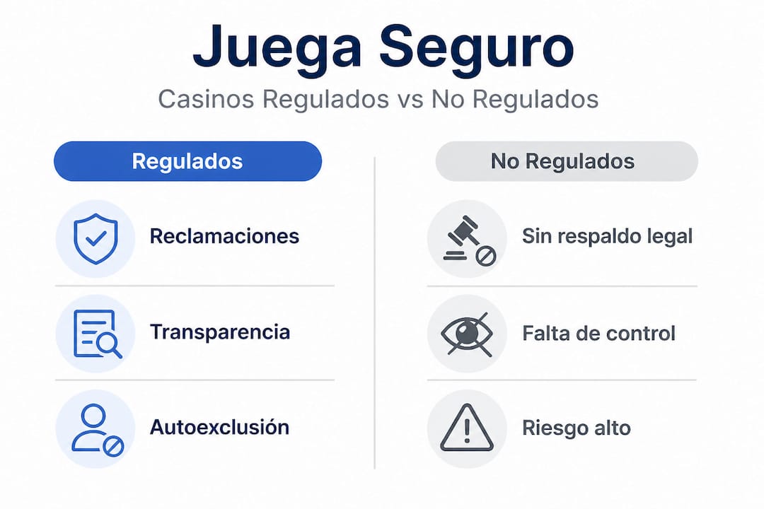 Infografía: diferencias clave entre casinos con licencia y casinos sin regulación
