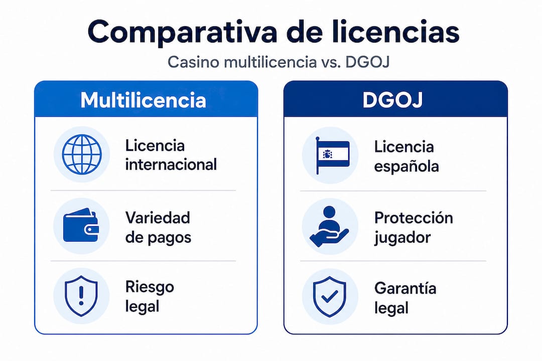 Infografía: principales diferencias entre las licencias de casinos