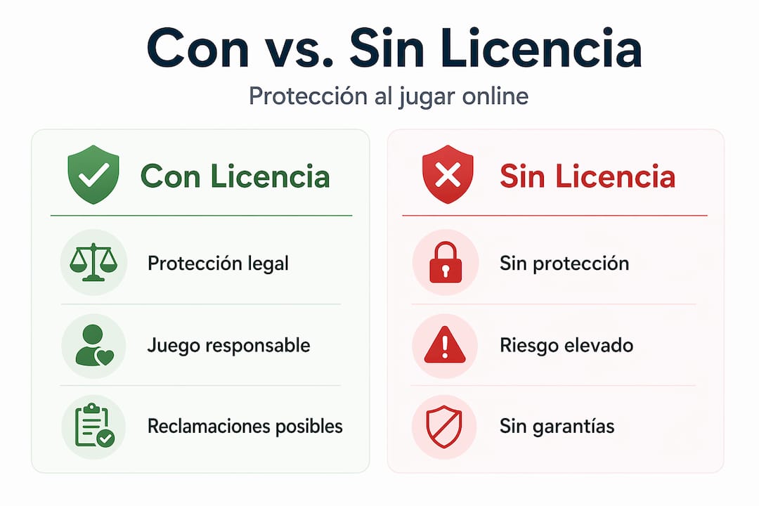 Infografía: diferencias clave entre casinos regulados y no regulados