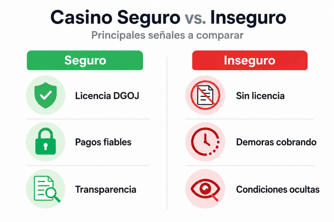Infografía: cómo identificar un casino online seguro y evitar los que no lo son