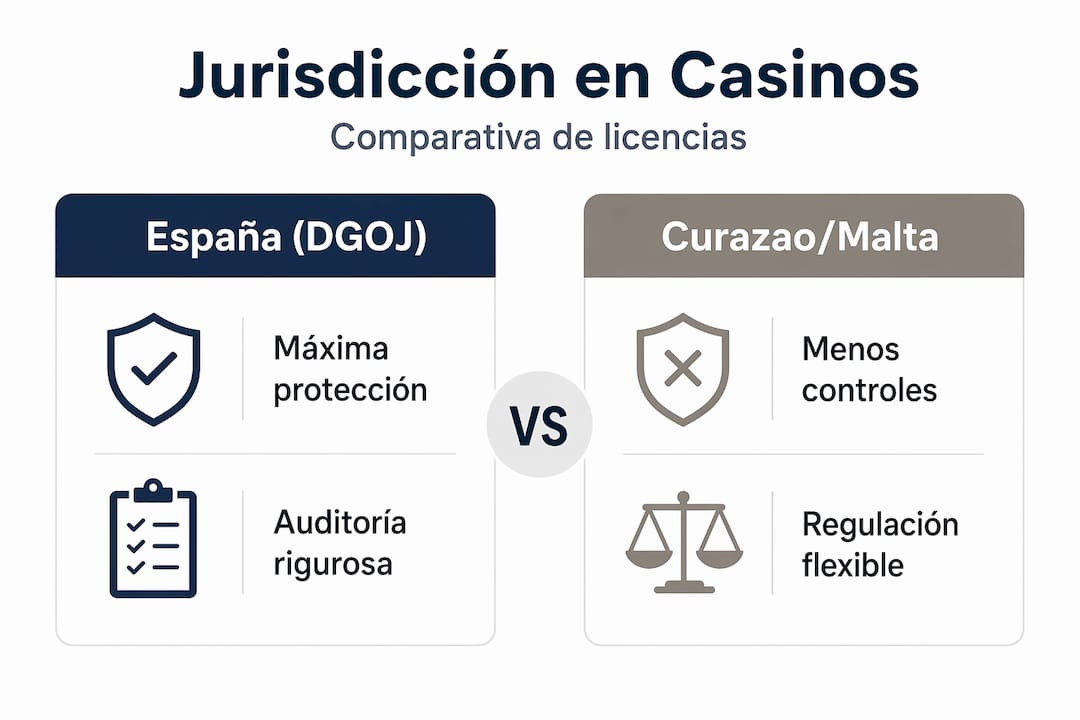 Infografía sobre las diferencias entre las principales jurisdicciones de casinos