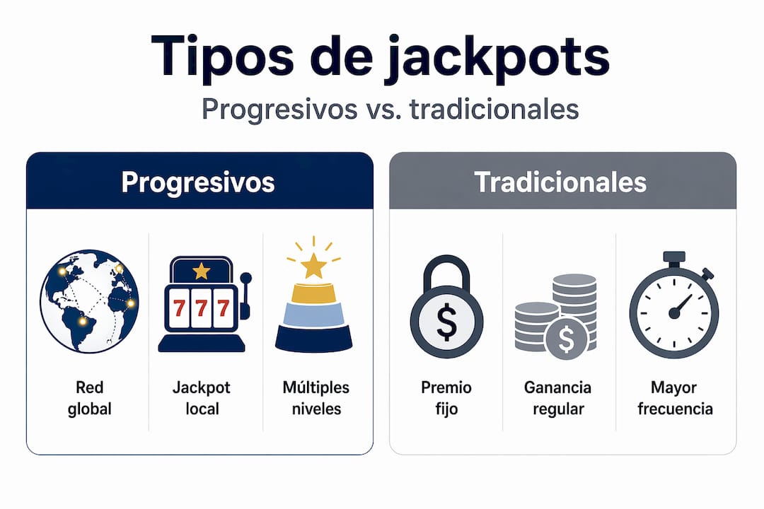 Comparativa visual de los diferentes tipos de premios acumulados en las máquinas tragamonedas
