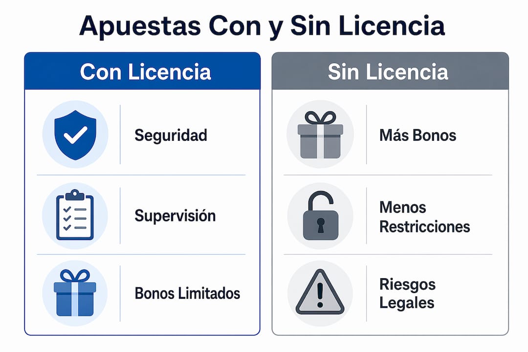 Infografía: diferencias clave entre casas de apuestas reguladas y no reguladas