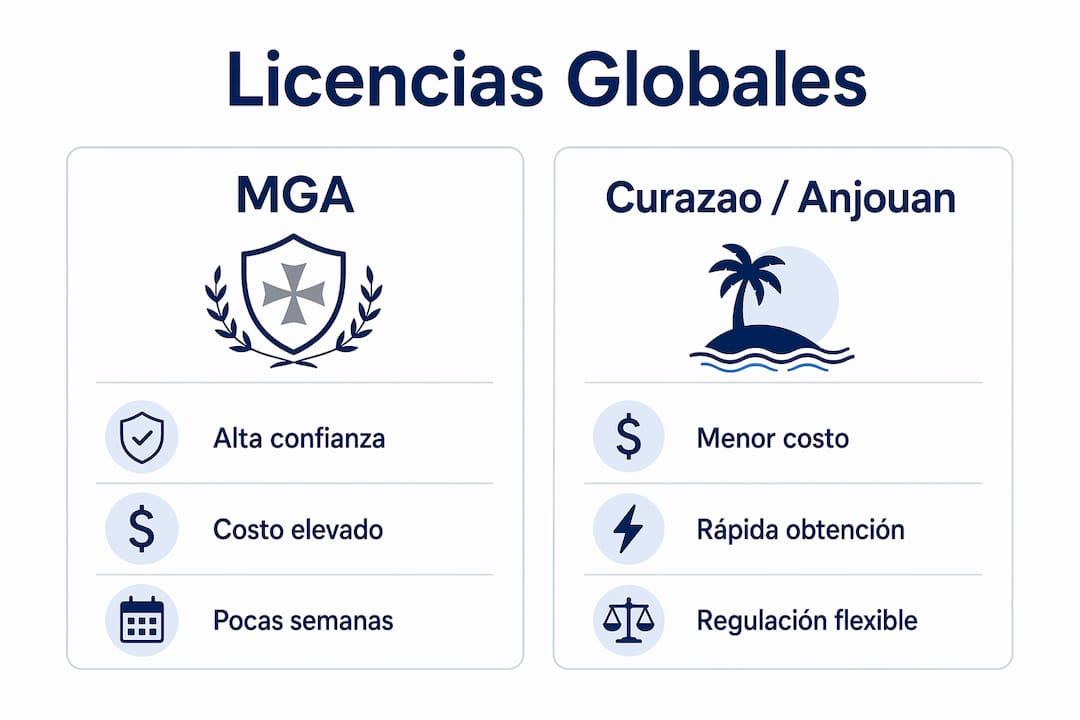 Comparativa visual de las licencias internacionales más importantes