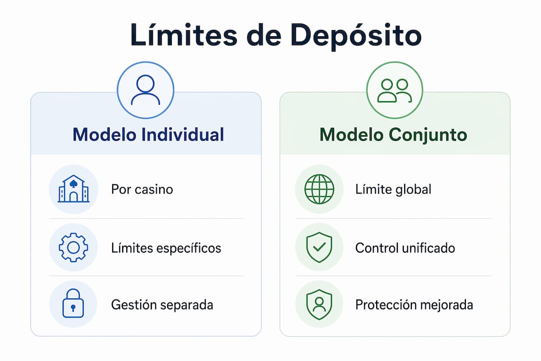 Infografía que muestra las diferencias entre los límites personales y los límites compartidos en los casinos
