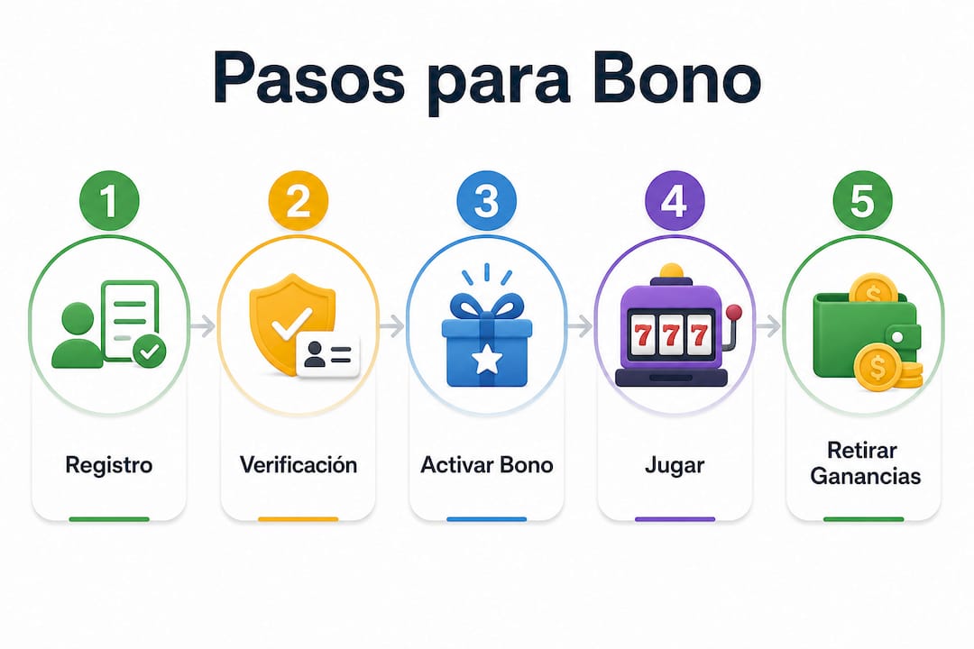 Infografía: guía paso a paso para aprovechar tu bono de casino