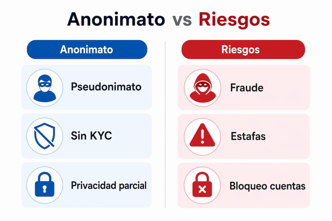 Infografía sobre las ventajas del anonimato frente a los riesgos de apostar en línea