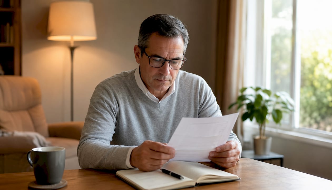 Hombre revisando las condiciones de los bonos de un casino