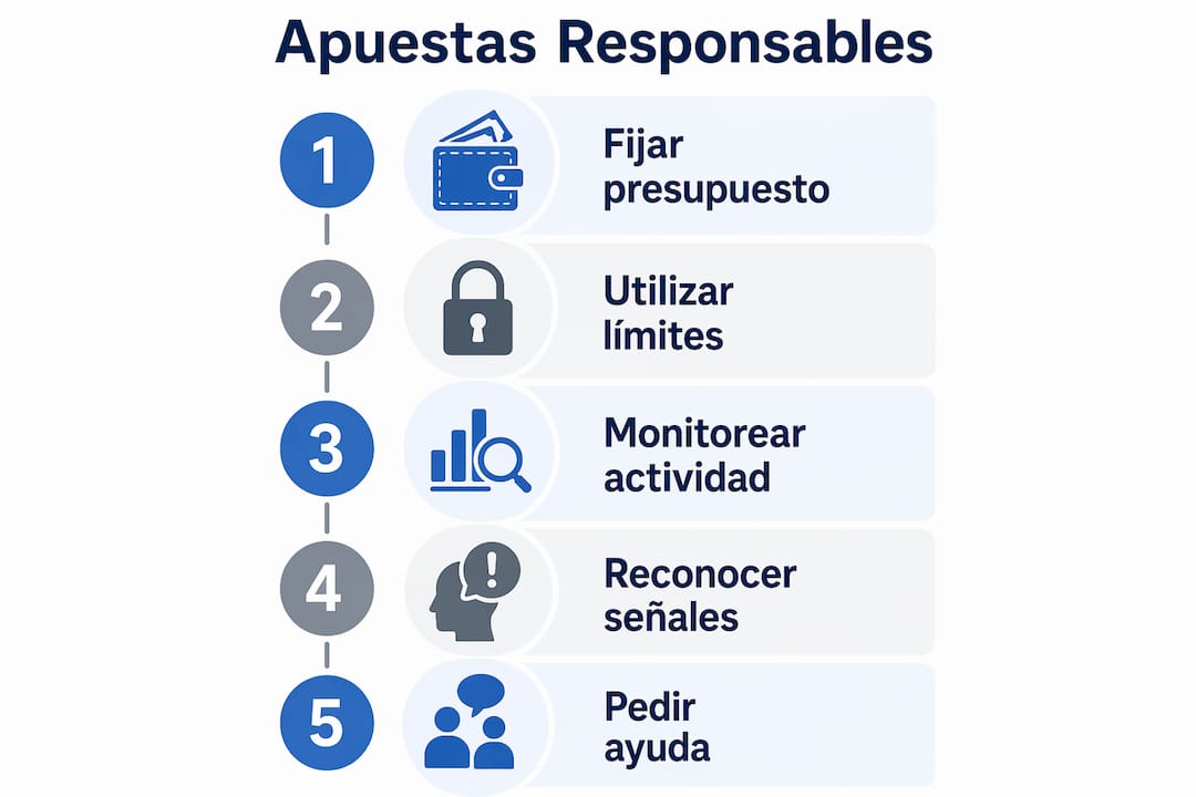 Infografía con recomendaciones para apostar de forma responsable, paso a paso