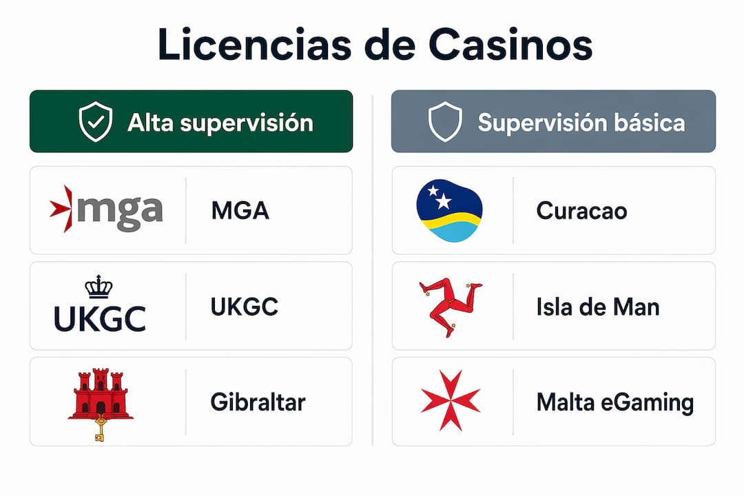 Infografía: comparativa de licencias de casinos