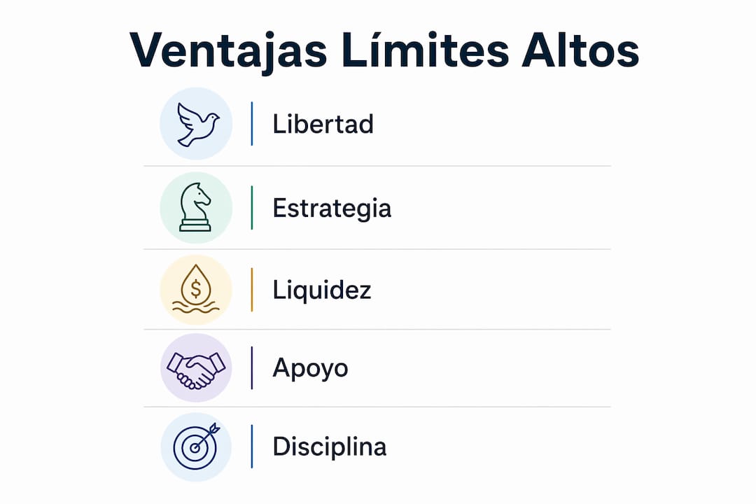 Infografía que destaca los beneficios de apostar con límites elevados