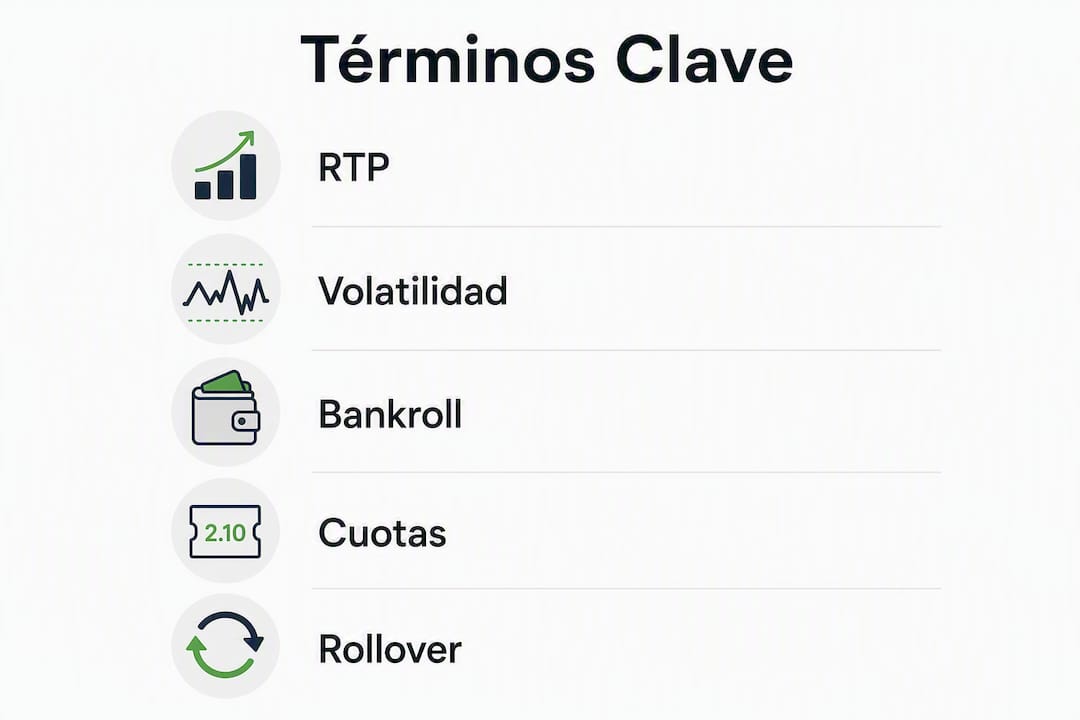 Infografía con los términos más importantes del juego online en español