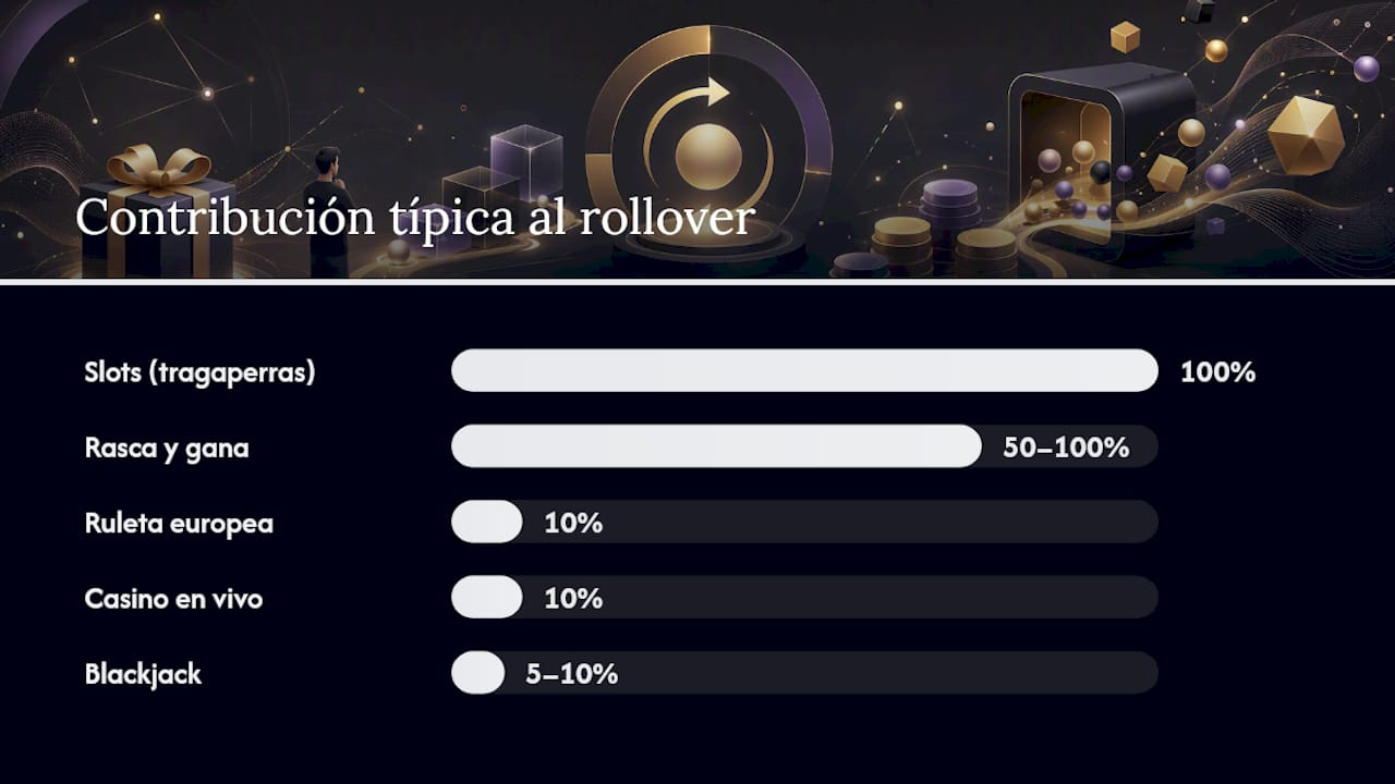 Gráfico de porcentajes de aporte de los juegos de casino
