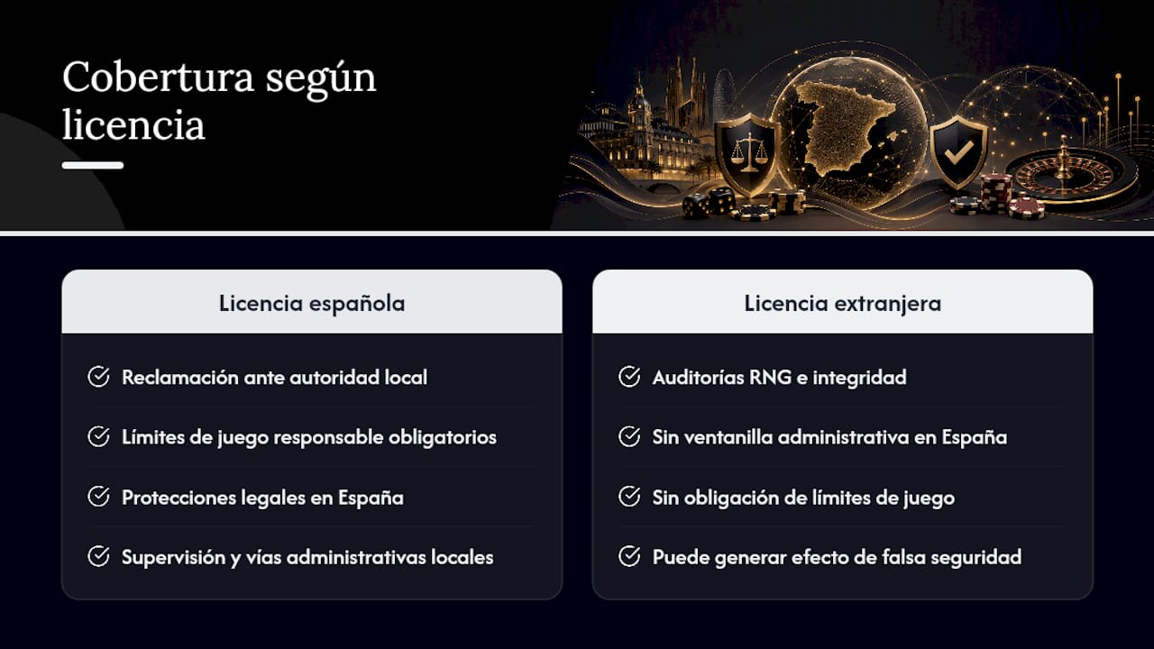 Gráfico comparativo de las ventajas y restricciones de cada tipo de licencia