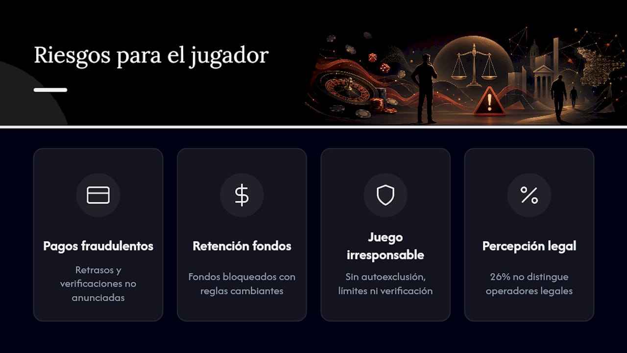 Esquema de los tres principales riesgos para los jugadores
