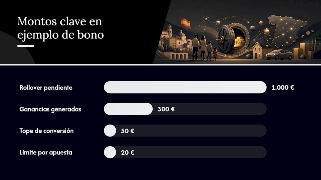 Plazos, límites por apuesta y topes de conversión — overview diagram