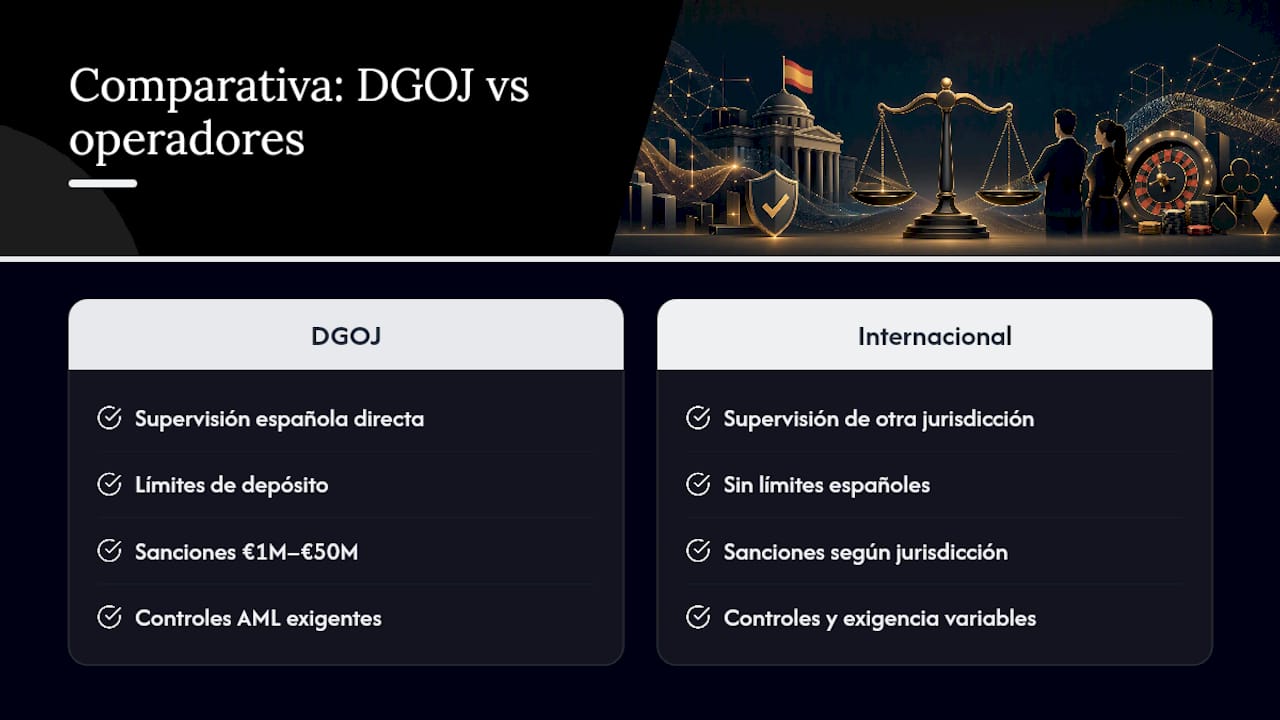 Diferencias entre estos casinos y los operadores con licencia DGOJ — overview diagram
