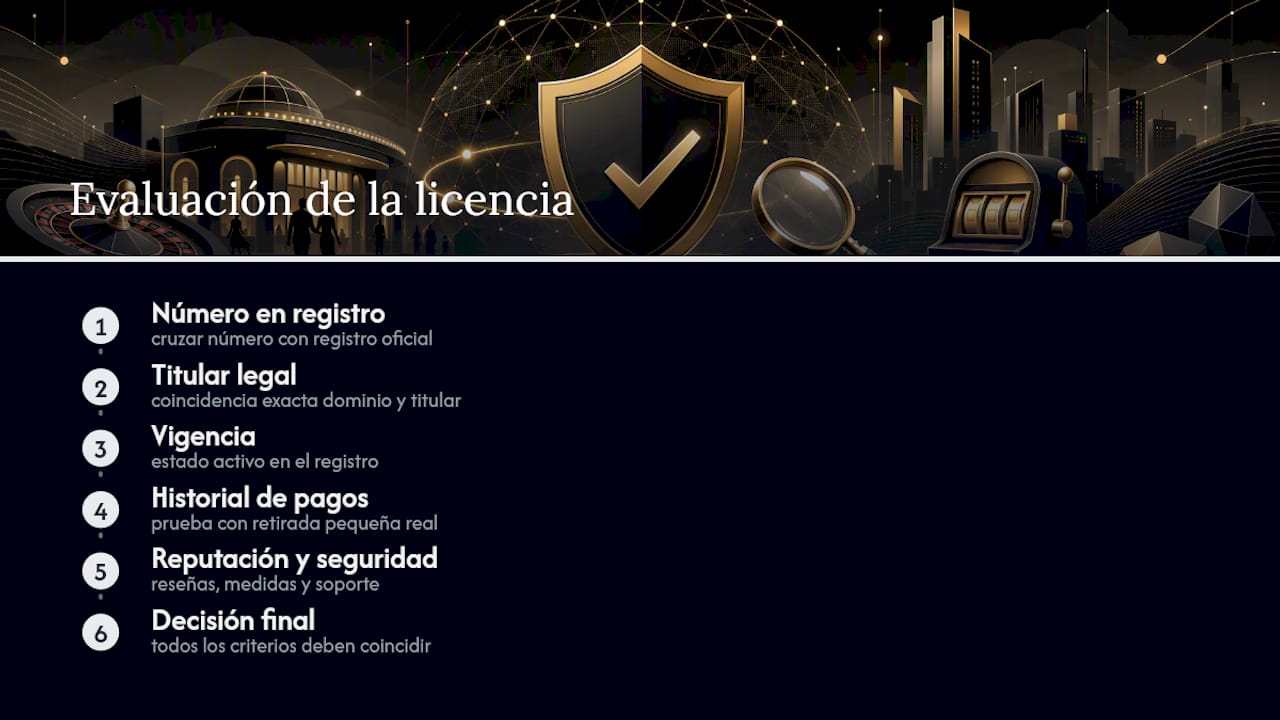 Criterios para validar una licencia de casino
