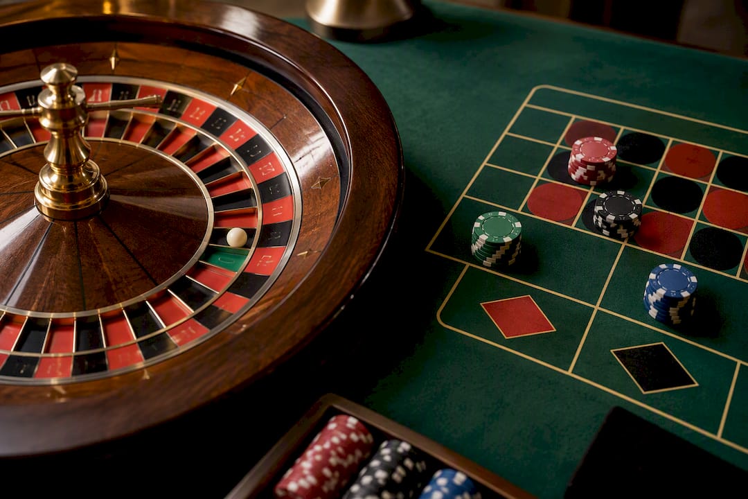 Ruleta europea con fichas en apuestas externas