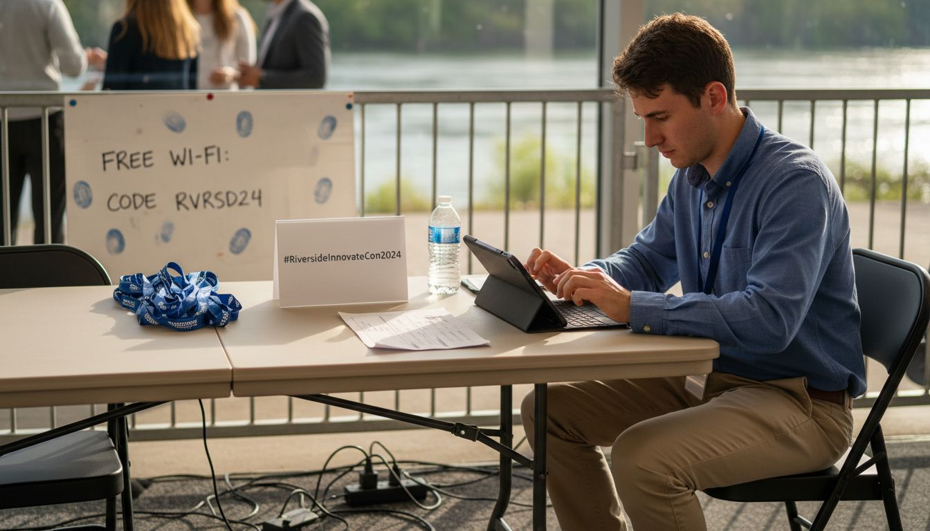 Attendee uses tablet for live event sharing