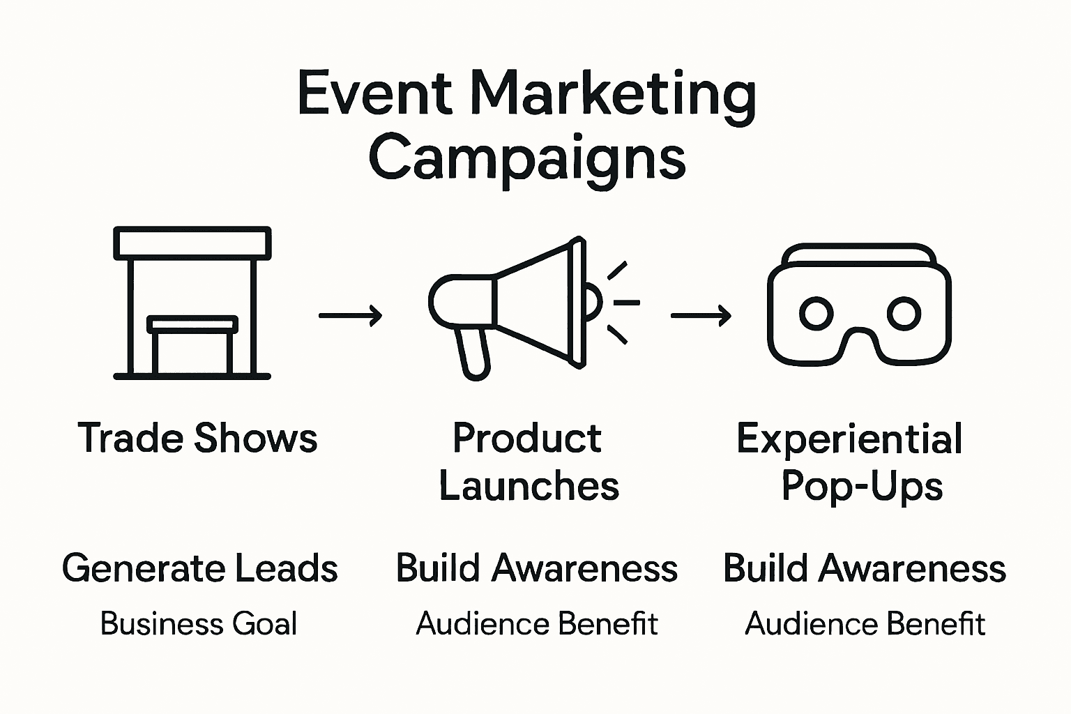 Infographic comparing event marketing types