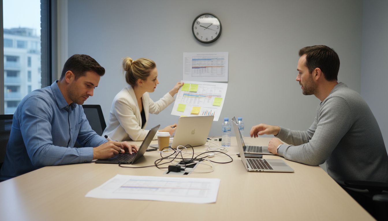 Small team meeting for AI project planning