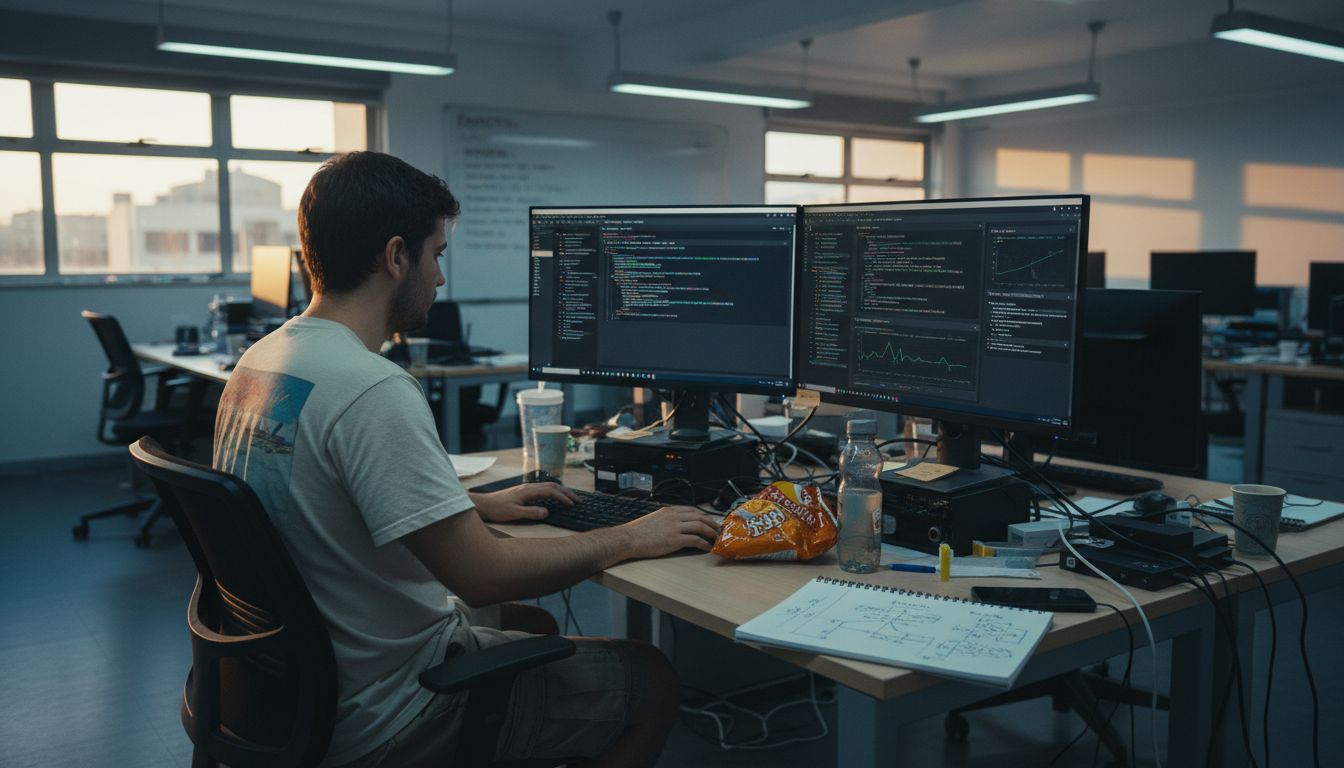 Desarrollador trabajando en un entorno de programación para aprendizaje automático