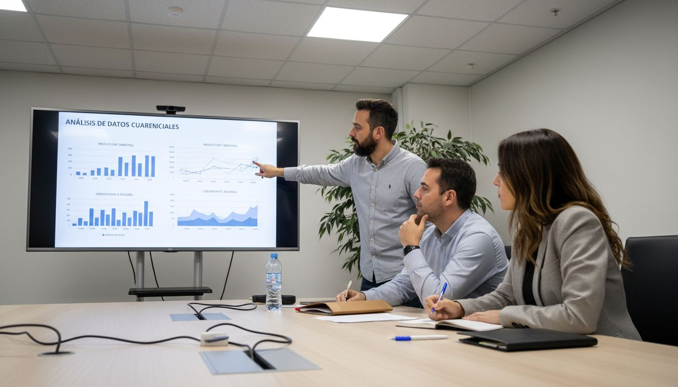 Un grupo de trabajo analiza el impacto de la inteligencia artificial en una reunión de equipo.