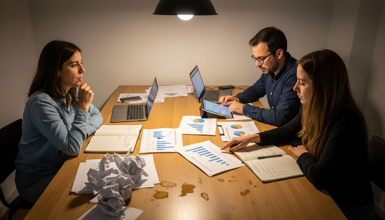 Reunión del equipo de la pyme para analizar temas de ética