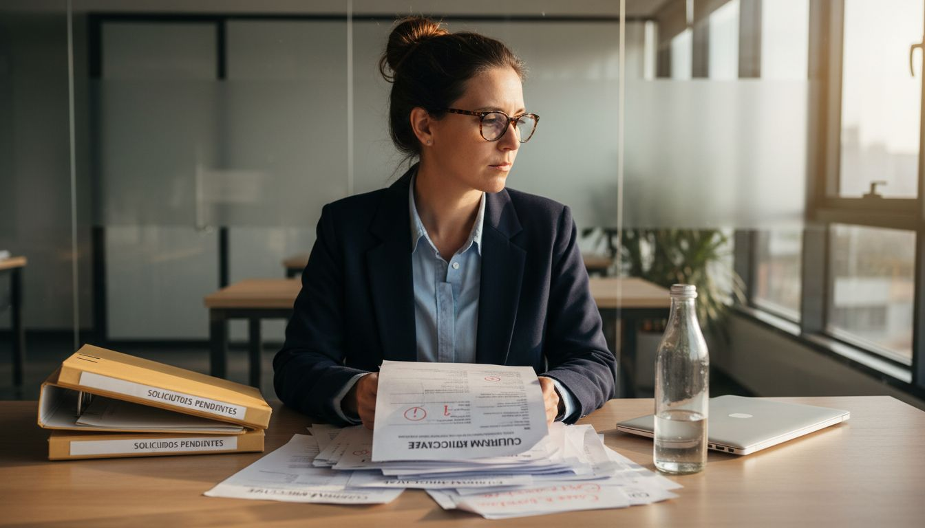 La responsable de recursos humanos analiza los resultados de la selección automatizada de candidatos.