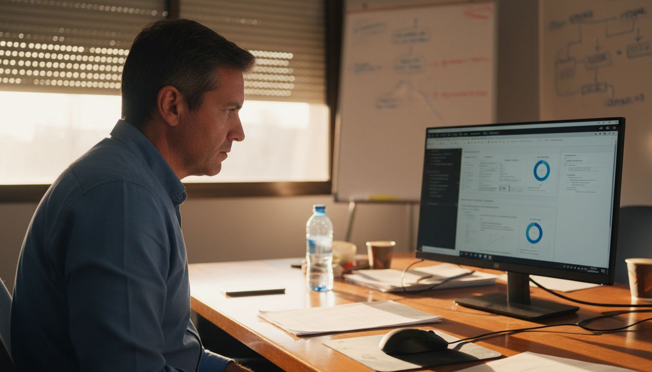 Directivo analizando información generada por inteligencia artificial en la empresa