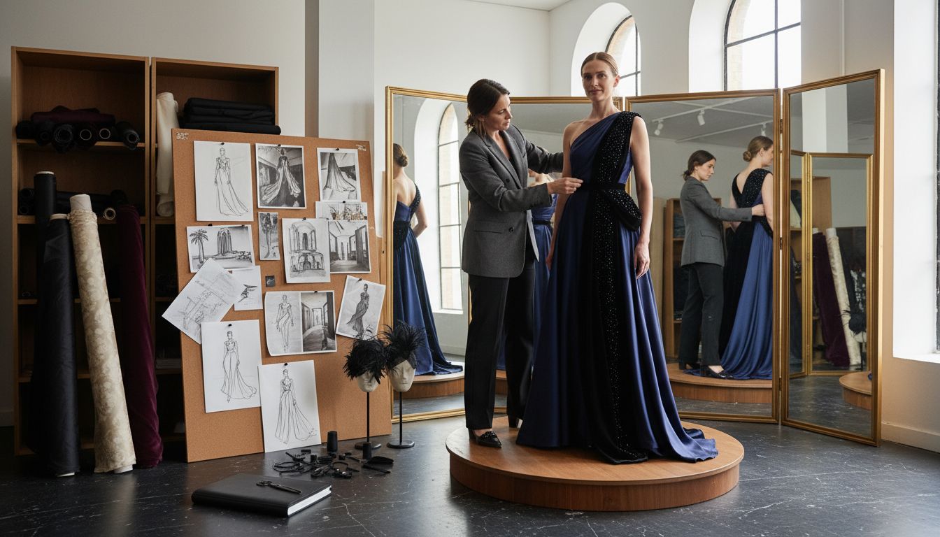 custom gown fitting