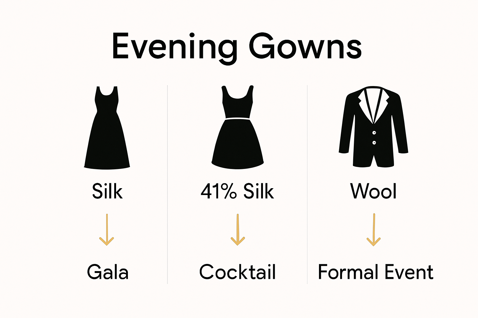 Comparison infographic of luxury partywear styles