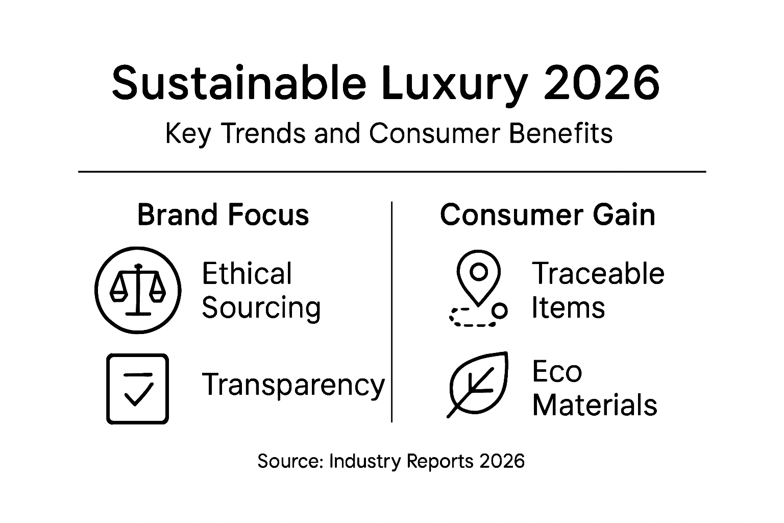 Infographic showing sustainable luxury fashion highlights