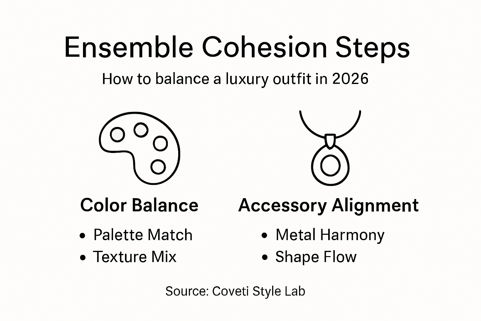 Infographic luxury outfit cohesion checklist
