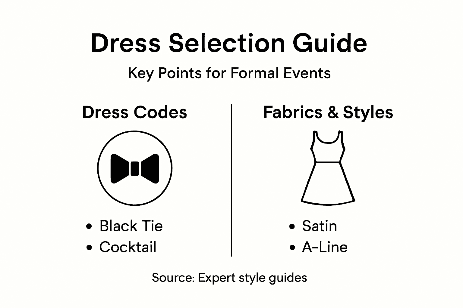 Infographic covering dress codes and style points