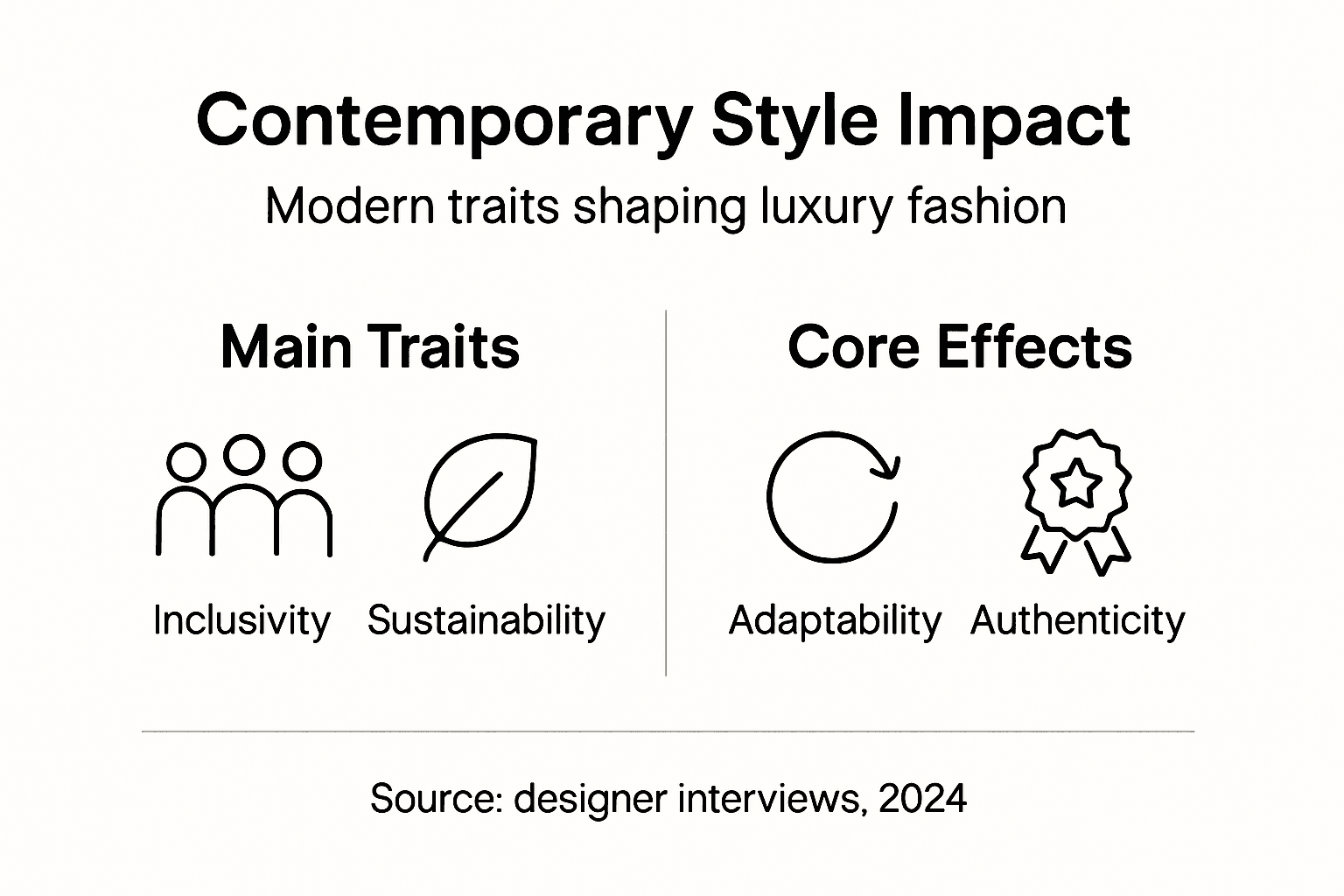Infographic showing contemporary style characteristics