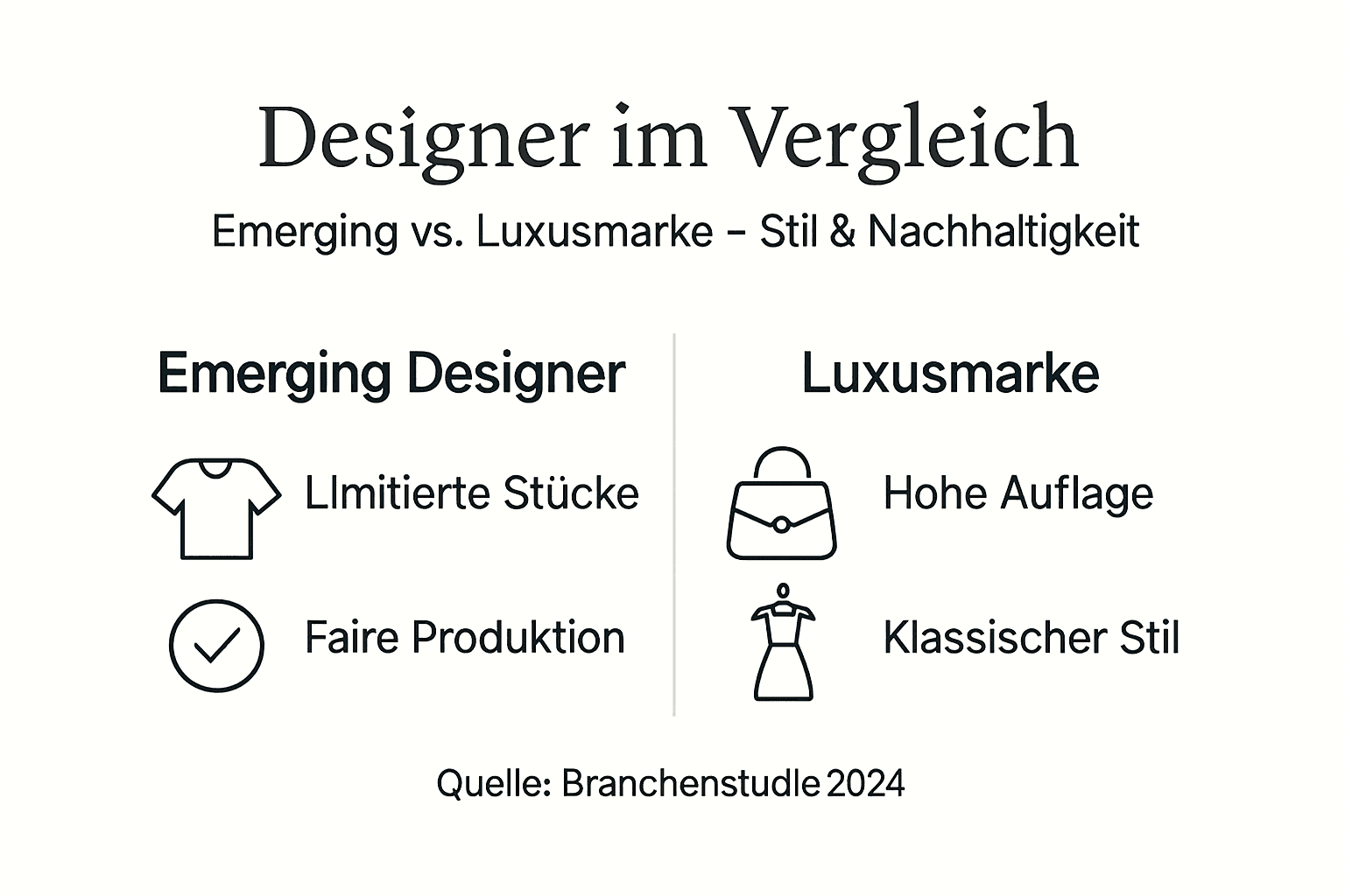 Infografik: Nachwuchsdesigner im Vergleich zu etablierten Luxuslabels