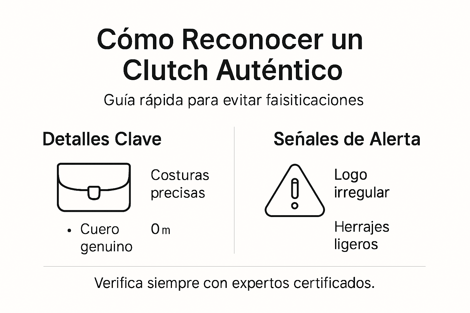 Infografía con consejos imprescindibles para reconocer un clutch original