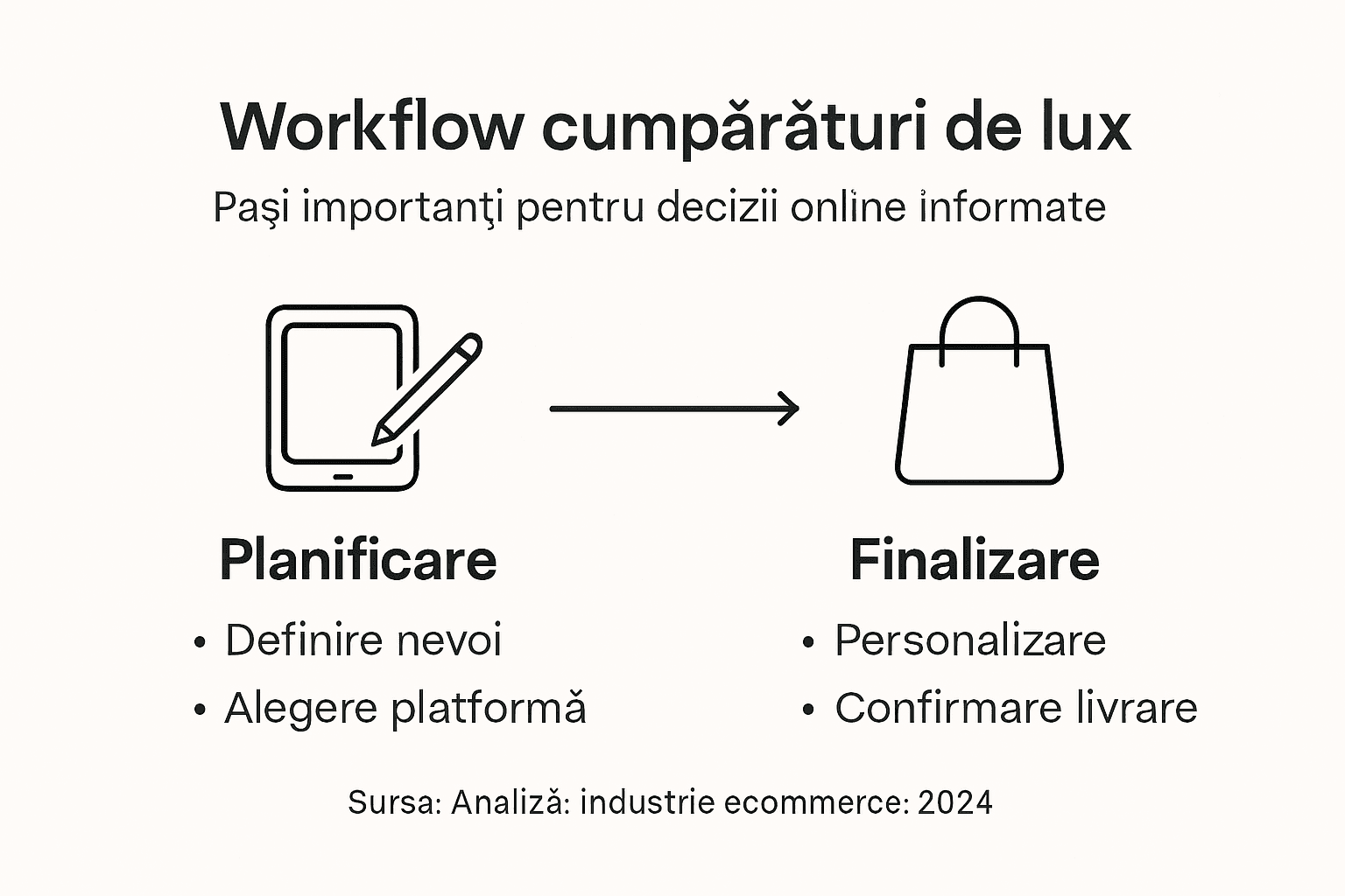 Infografic: etapele esențiale ale procesului de achiziții de lux