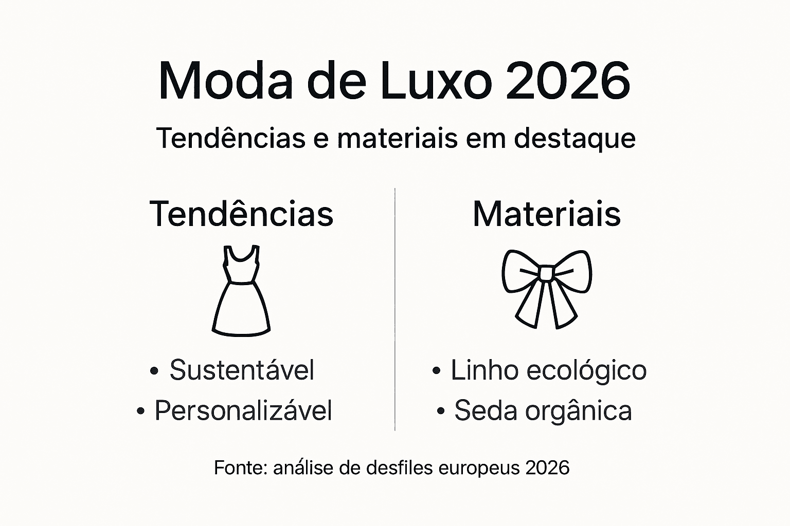 Infografia sobre as principais tendências dos vestidos de luxo em 2026