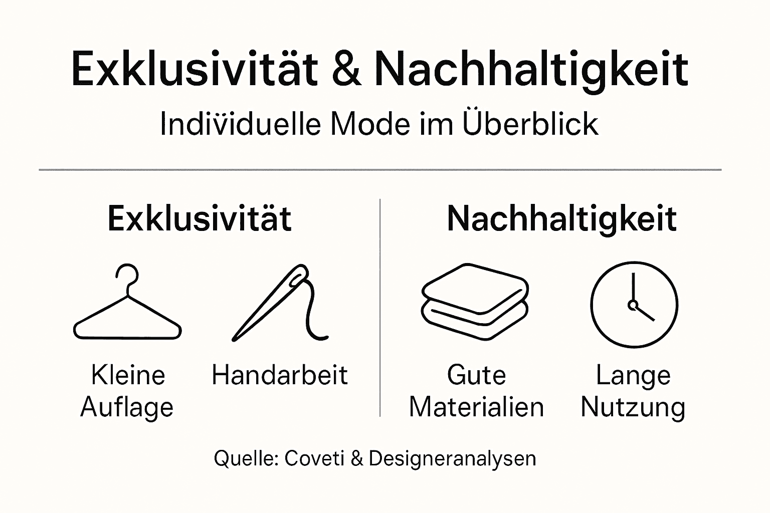 Eine anschauliche Übersicht zu den Themen Exklusivität und Nachhaltigkeit