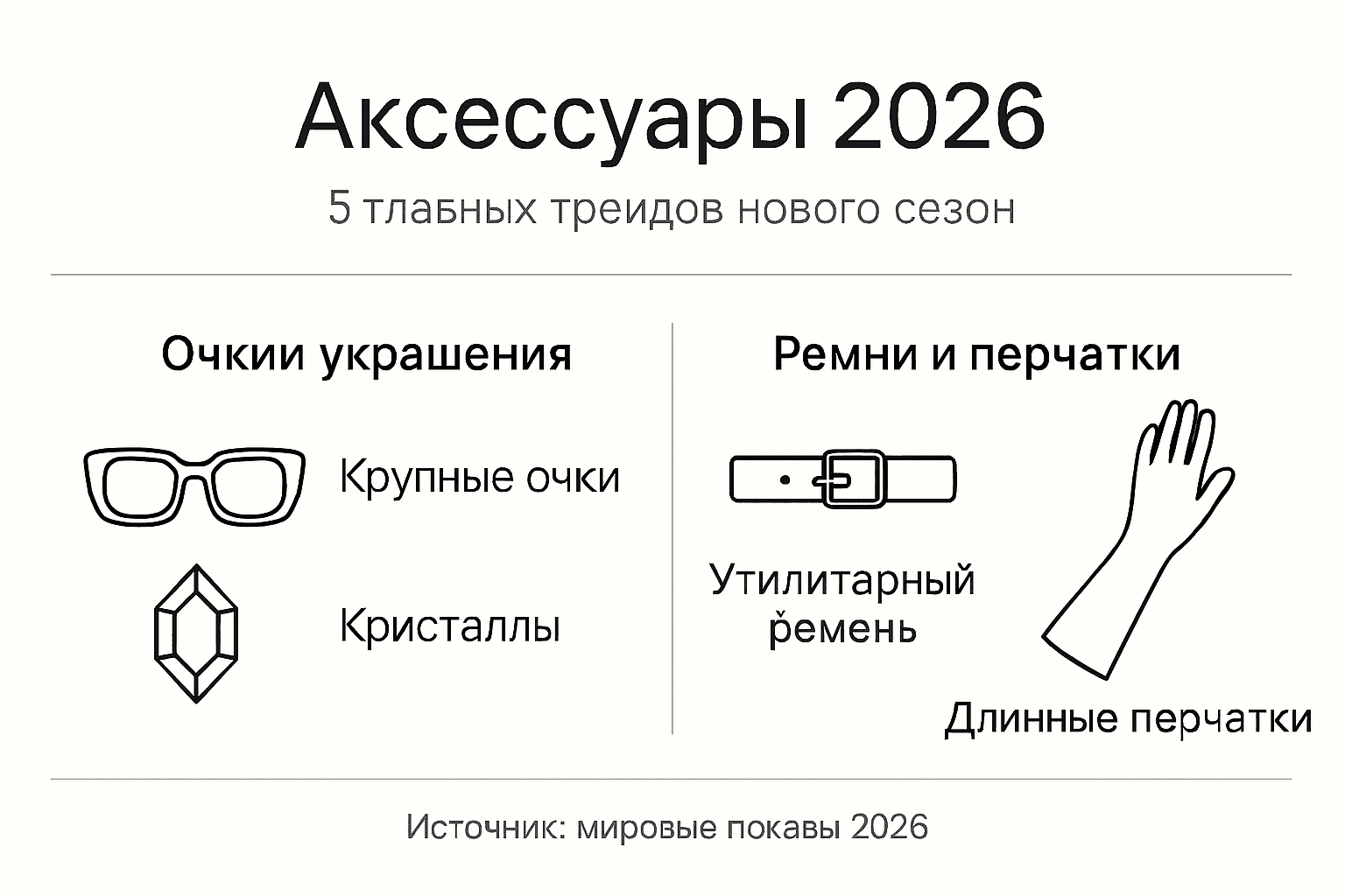 Инфографика: самые модные аксессуары 2026 года