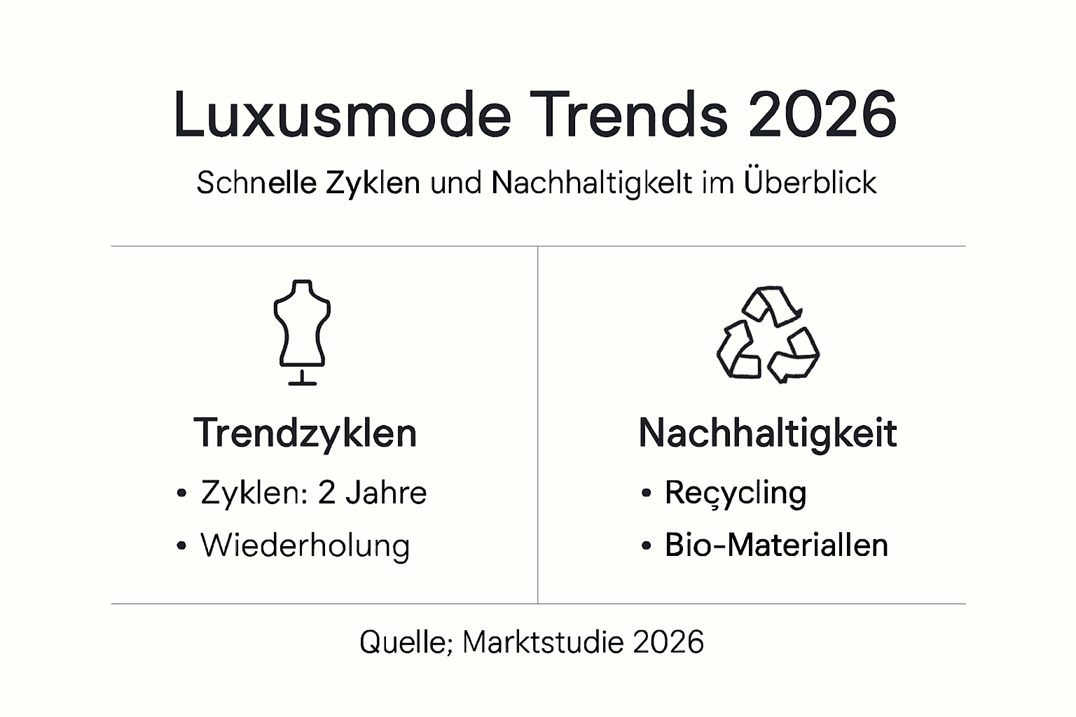 Die Infografik beleuchtet aktuelle Entwicklungen und nachhaltige Tendenzen in der Luxusmode.