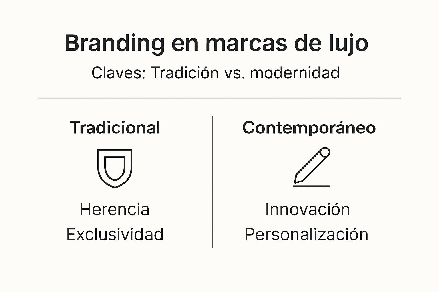 Infografía: diferencias entre el branding de lujo clásico y el contemporáneo