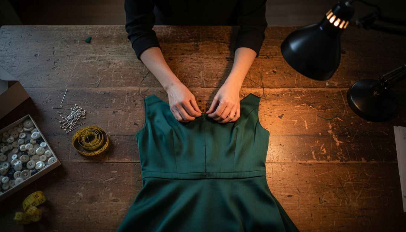 Acabados de alta calidad en la confección de este vestido de cóctel
